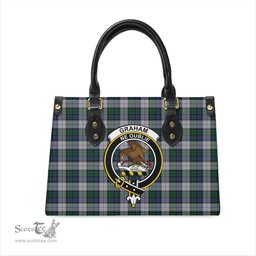Scottish Graham Dress Tartan Leather Bag for Women with Family Crest Scottish Plaid Tartan Plaid - ScotsTee - scotstee.com