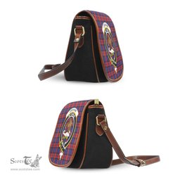 Scottish Graham of Menteith Red Tartan Saddle Crossbody Bag with Family Crest Scottish Plaid Tartan Plaid - ScotsTee - scotstee.com