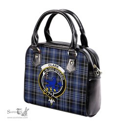 Scottish Clark (Lion) Tartan Shoulder Handbags with Family Crest Scottish Plaid Tartan Plaid - ScotsTee - scotstee.com