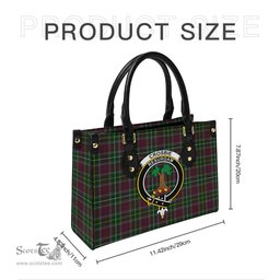 Scottish Crosbie Tartan Leather Bag for Women with Family Crest Scottish Plaid Tartan Plaid - ScotsTee - scotstee.com