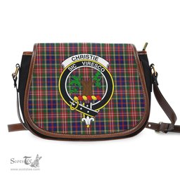 Scottish Christie Tartan Saddle Crossbody Bag with Family Crest Scottish Plaid Tartan Plaid - ScotsTee - scotstee.com