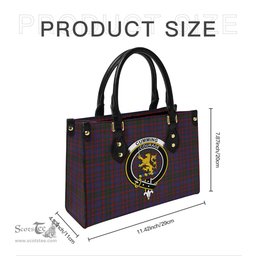 Scottish Cumming Tartan Leather Bag for Women with Family Crest Scottish Plaid Tartan Plaid - ScotsTee - scotstee.com