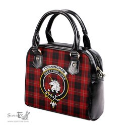 Scottish Cunningham Tartan Shoulder Handbags with Family Crest Scottish Plaid Tartan Plaid - ScotsTee - scotstee.com