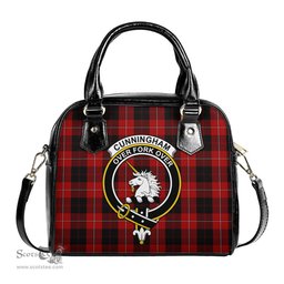 Scottish Cunningham Tartan Shoulder Handbags with Family Crest Scottish Plaid Tartan Plaid - ScotsTee - scotstee.com