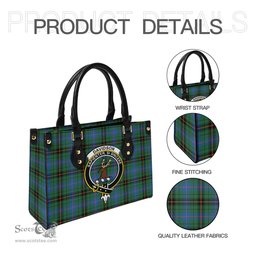 Scottish Davidson Ancient Tartan Leather Bag for Women with Family Crest Scottish Plaid Tartan Plaid - ScotsTee - scotstee.com