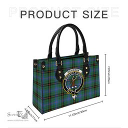 Scottish Davidson Ancient Tartan Leather Bag for Women with Family Crest Scottish Plaid Tartan Plaid - ScotsTee - scotstee.com