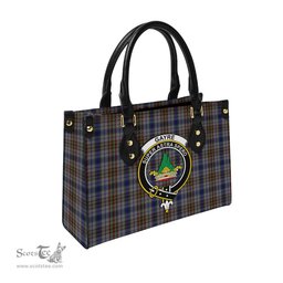 Scottish Gayre Hunting Tartan Leather Bag for Women with Family Crest Scottish Plaid Tartan Plaid - ScotsTee - scotstee.com