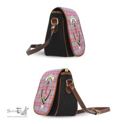 Scottish Crawford Ancient Tartan Saddle Crossbody Bag with Family Crest Scottish Plaid Tartan Plaid - ScotsTee - scotstee.com