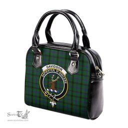 Scottish Davidson Tartan Shoulder Handbags with Family Crest Scottish Plaid Tartan Plaid - ScotsTee - scotstee.com