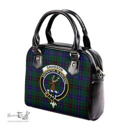 Scottish Davidson Modern Tartan Shoulder Handbags with Family Crest Scottish Plaid Tartan Plaid - ScotsTee - scotstee.com