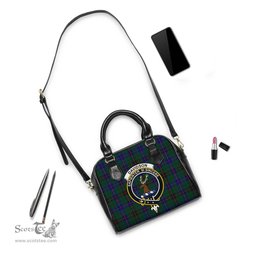 Scottish Davidson Modern Tartan Shoulder Handbags with Family Crest Scottish Plaid Tartan Plaid - ScotsTee - scotstee.com