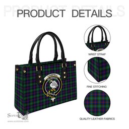 Scottish Campbell of Cawdor Modern Tartan Leather Bag for Women with Family Crest Scottish Plaid Tartan Plaid - ScotsTee - scotstee.com