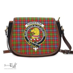 Scottish Forrester Tartan Saddle Crossbody Bag with Family Crest Scottish Plaid Tartan Plaid - ScotsTee - scotstee.com