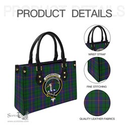 Scottish Carmichael Tartan Leather Bag for Women with Family Crest Scottish Plaid Tartan Plaid - ScotsTee - scotstee.com