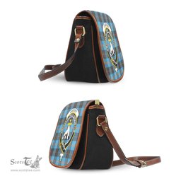 Scottish Garden Tartan Saddle Crossbody Bag with Family Crest Scottish Plaid Tartan Plaid - ScotsTee - scotstee.com