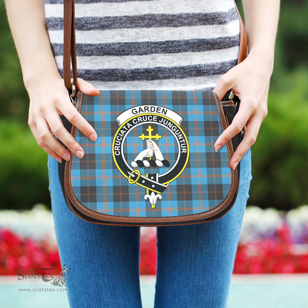 Scottish Garden Tartan Saddle Crossbody Bag with Family Crest Scottish Plaid Tartan Plaid - ScotsTee - scotstee.com