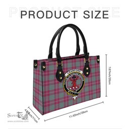Scottish Crawford Ancient Tartan Leather Bag for Women with Family Crest Scottish Plaid Tartan Plaid - ScotsTee - scotstee.com