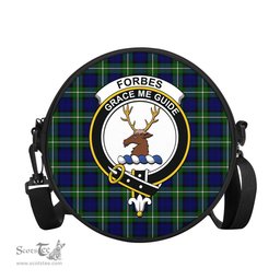Scottish Forbes Modern Tartan Round Crossbody Bags - Round Purse with Family Crest Scottish Plaid Tartan Plaid - ScotsTee - scotstee.com