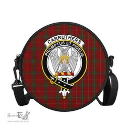 Scottish Carruthers Tartan Round Crossbody Bags - Round Purse with Family Crest Scottish Plaid Tartan Plaid - ScotsTee - scotstee.com