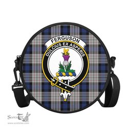 Scottish Ferguson Dress Tartan Round Crossbody Bags - Round Purse with Family Crest Scottish Plaid Tartan Plaid - ScotsTee - scotstee.com