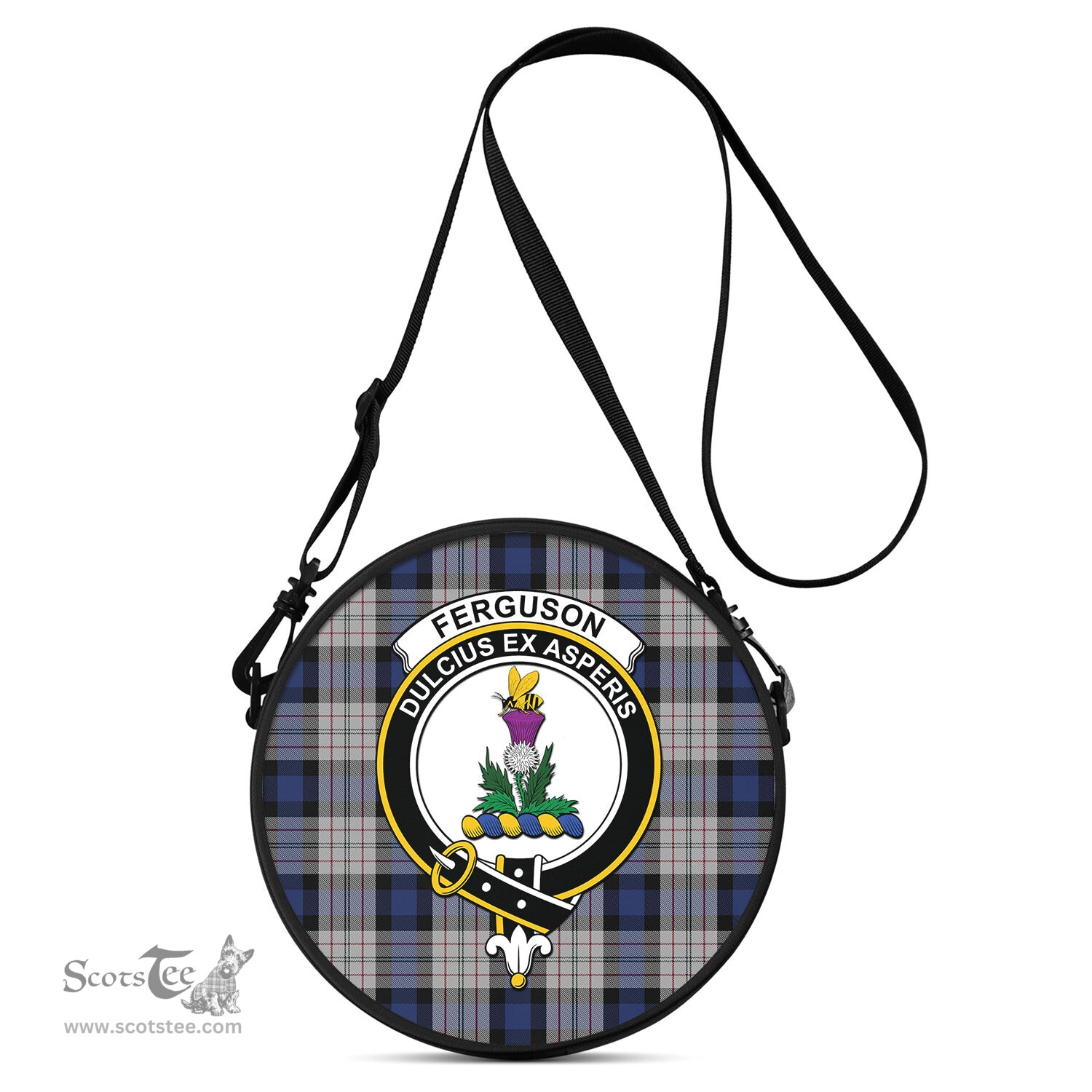 Scottish Ferguson Dress Tartan Round Crossbody Bags - Round Purse with Family Crest Scottish Plaid Tartan Plaid - ScotsTee - scotstee.com