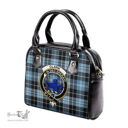 Scottish Clark (Lion) Ancient Tartan Shoulder Handbags with Family Crest Scottish Plaid Tartan Plaid - ScotsTee - scotstee.com
