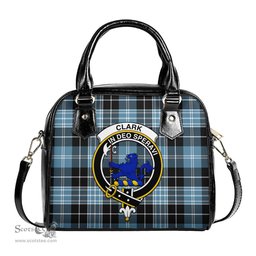 Scottish Clark (Lion) Ancient Tartan Shoulder Handbags with Family Crest Scottish Plaid Tartan Plaid - ScotsTee - scotstee.com