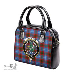 Scottish Crichton Tartan Shoulder Handbags with Family Crest Scottish Plaid Tartan Plaid - ScotsTee - scotstee.com