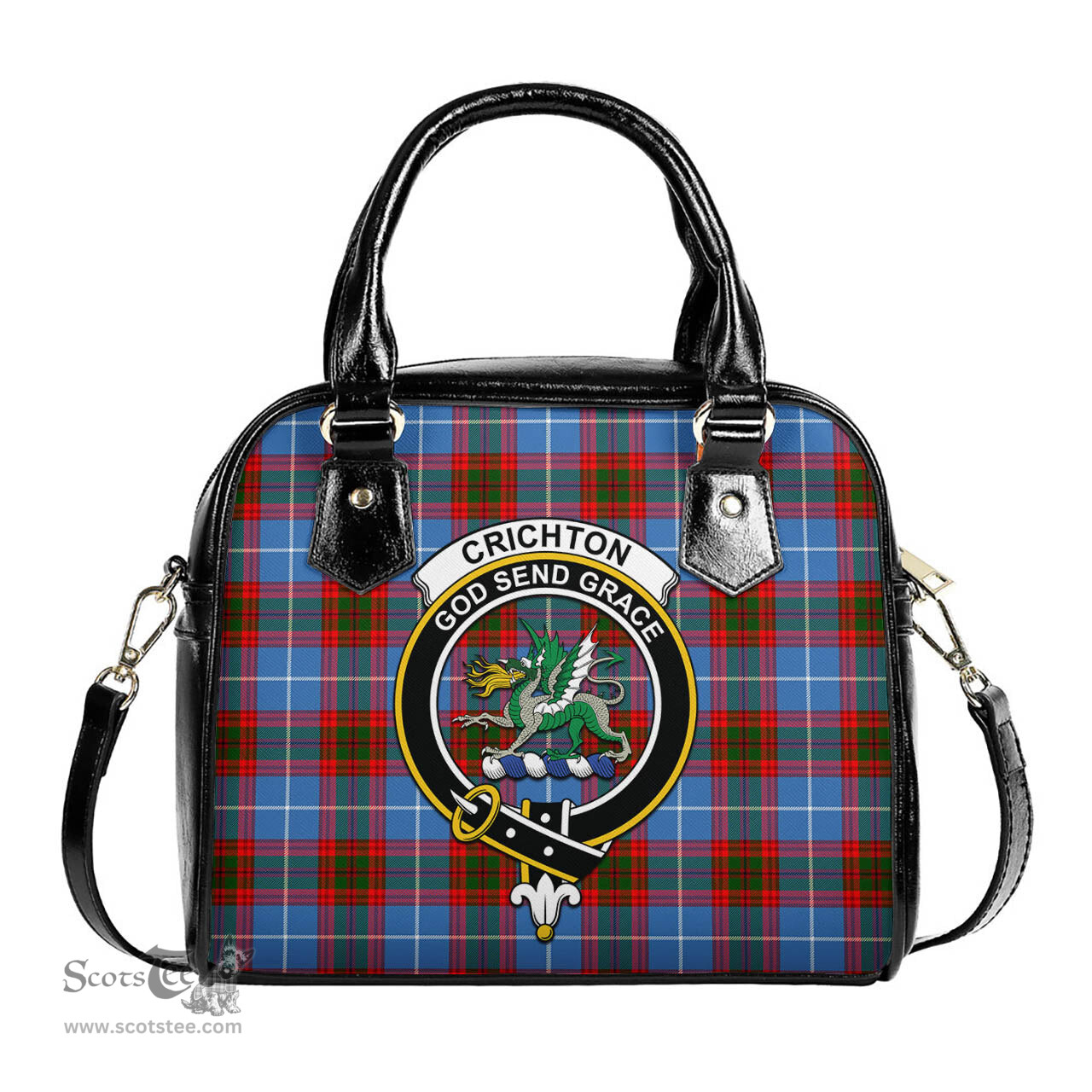 Scottish Crichton Tartan Shoulder Handbags with Family Crest Scottish Plaid Tartan Plaid - ScotsTee - scotstee.com