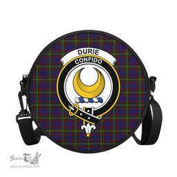 Scottish Durie Tartan Round Crossbody Bags - Round Purse with Family Crest Scottish Plaid Tartan Plaid - ScotsTee - scotstee.com