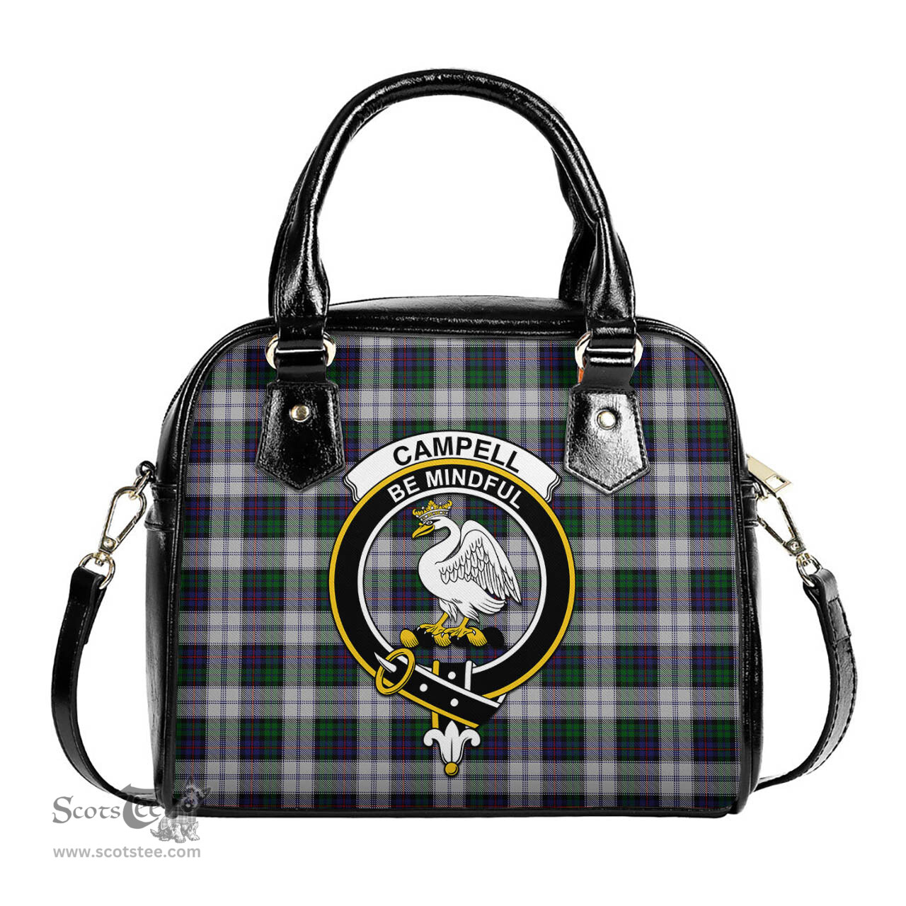 Scottish Campbell of Cawdor Dress Tartan Shoulder Handbags with Family Crest Scottish Plaid Tartan Plaid - ScotsTee - scotstee.com