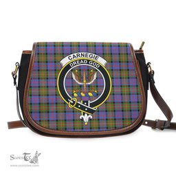 Scottish Carnegie Ancient Tartan Saddle Crossbody Bag with Family Crest Scottish Plaid Tartan Plaid - ScotsTee - scotstee.com
