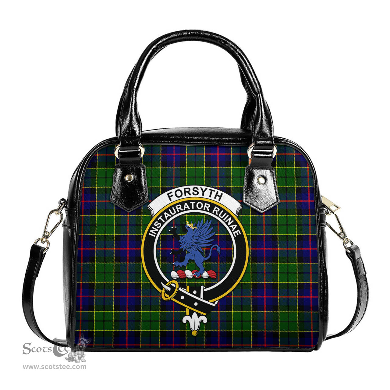 Scottish Forsyth Modern Tartan Shoulder Handbags with Family Crest Scottish Plaid Tartan Plaid - ScotsTee - scotstee.com