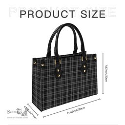 Scottish Clergy Grey Tartan Leather Bag for Women Scottish Plaid Tartan Plaid - ScotsTee - scotstee.com