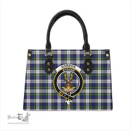 Scottish Gordon Dress Modern Tartan Leather Bag for Women with Family Crest Scottish Plaid Tartan Plaid - ScotsTee - scotstee.com