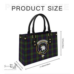 Scottish Cunningham Hunting Tartan Leather Bag for Women with Family Crest Scottish Plaid Tartan Plaid - ScotsTee - scotstee.com