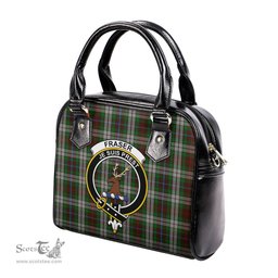 Scottish Fraser Hunting Dress Tartan Shoulder Handbags with Family Crest Scottish Plaid Tartan Plaid - ScotsTee - scotstee.com