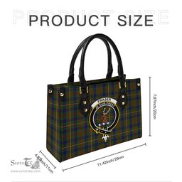 Scottish Fraser Hunting Tartan Leather Bag for Women with Family Crest Scottish Plaid Tartan Plaid - ScotsTee - scotstee.com