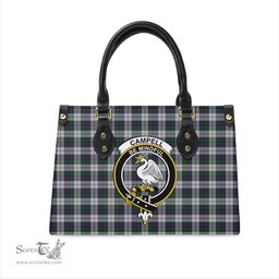 Scottish Campbell of Cawdor Dress Tartan Leather Bag for Women with Family Crest Scottish Plaid Tartan Plaid - ScotsTee - scotstee.com