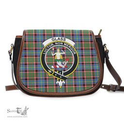 Scottish Glass Tartan Saddle Crossbody Bag with Family Crest Scottish Plaid Tartan Plaid - ScotsTee - scotstee.com