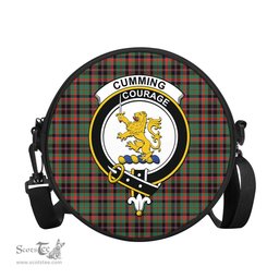Scottish Cumming Hunting Ancient Tartan Round Crossbody Bags - Round Purse with Family Crest Scottish Plaid Tartan Plaid - ScotsTee - scotstee.com