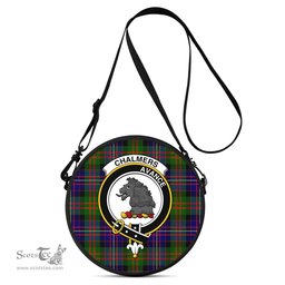 Scottish Chalmers Modern Tartan Round Crossbody Bags - Round Purse with Family Crest Scottish Plaid Tartan Plaid - ScotsTee - scotstee.com