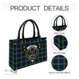 Scottish Forbes Modern Tartan Leather Bag for Women with Family Crest Scottish Plaid Tartan Plaid - ScotsTee - scotstee.com