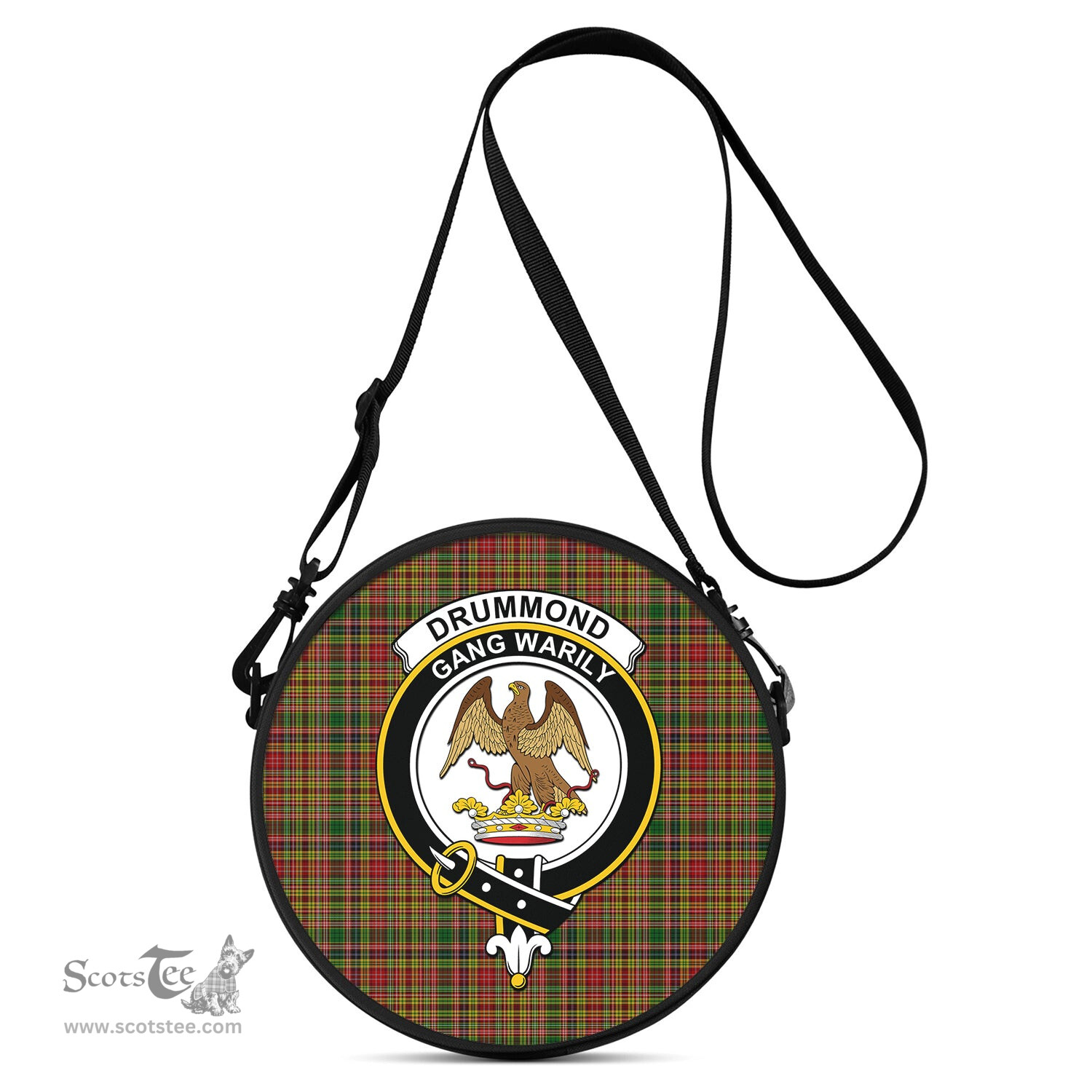 Scottish Drummond of Strathallan Tartan Round Crossbody Bags - Round Purse with Family Crest Scottish Plaid Tartan Plaid - ScotsTee - scotstee.com