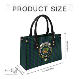 Scottish Douglas Green Tartan Leather Bag for Women with Family Crest Scottish Plaid Tartan Plaid - ScotsTee - scotstee.com