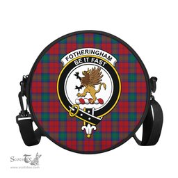 Scottish Fotheringham Modern Tartan Round Crossbody Bags - Round Purse with Family Crest Scottish Plaid Tartan Plaid - ScotsTee - scotstee.com