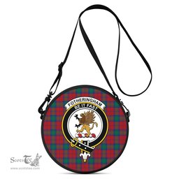 Scottish Fotheringham Modern Tartan Round Crossbody Bags - Round Purse with Family Crest Scottish Plaid Tartan Plaid - ScotsTee - scotstee.com