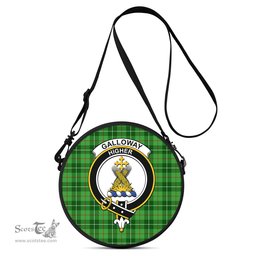 Scottish Galloway Tartan Round Crossbody Bags - Round Purse with Family Crest Scottish Plaid Tartan Plaid - ScotsTee - scotstee.com