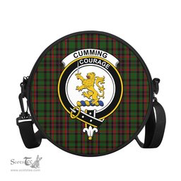 Scottish Cumming Hunting Tartan Round Crossbody Bags - Round Purse with Family Crest Scottish Plaid Tartan Plaid - ScotsTee - scotstee.com