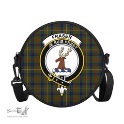 Scottish Fraser Hunting Tartan Round Crossbody Bags - Round Purse with Family Crest Scottish Plaid Tartan Plaid - ScotsTee - scotstee.com